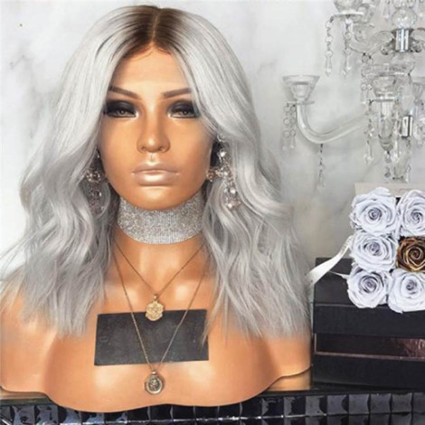 Black and Grey Mixed Women's Wig